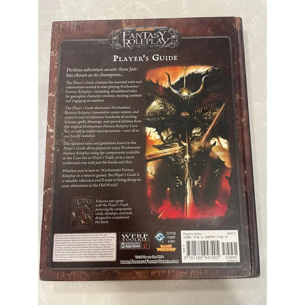 Warhammer Fantasy Roleplay Player’s Guide Hardcover RPG Tabletop  Playing RARE